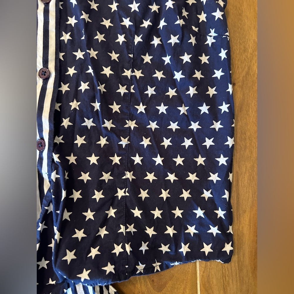 Vintage Bill Blass‎ Jeans Womens Medium Sleeveless Tie Front Stars Stripes Shirt - Picture 2 of 7